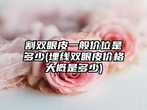 割双眼皮一般价位是多少(埋线双眼皮价格大概是多少)