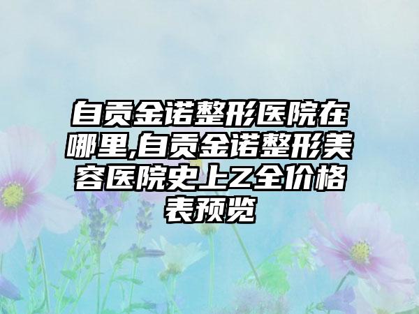 自贡金诺整形医院在哪里,自贡金诺整形美容医院史上Z全价格表预览