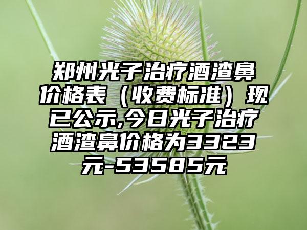 郑州光子治疗酒渣鼻价格表（收费标准）现已公示,今日光子治疗酒渣鼻价格为3323元-53585元