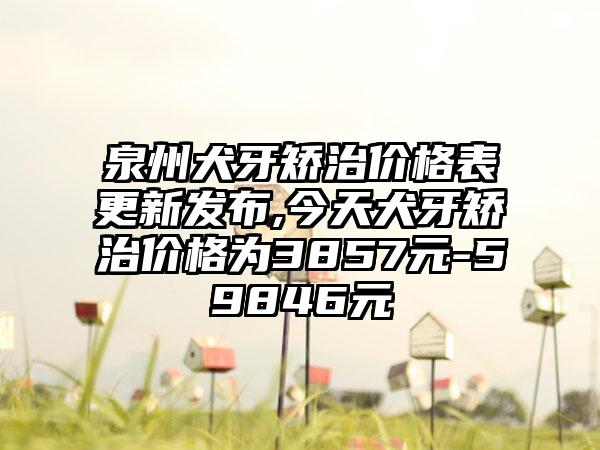 泉州犬牙矫治价格表更新发布,今天犬牙矫治价格为3857元-59846元