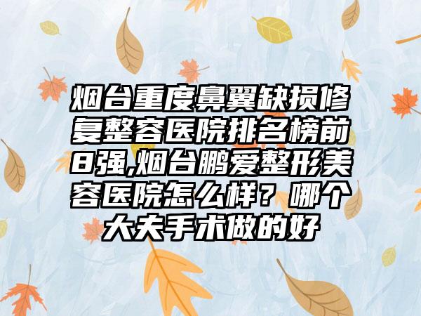 烟台重度鼻翼缺损修复整容医院排名榜前8强,烟台鹏爱整形美容医院怎么样？哪个大夫手术做的好