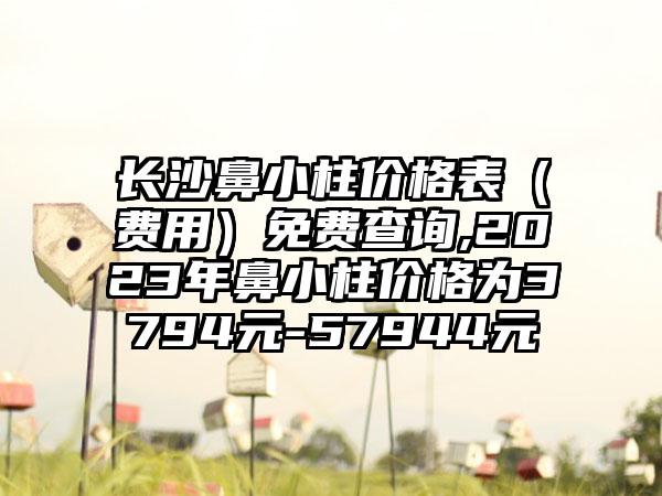 长沙鼻小柱价格表（费用）免费查询,2023年鼻小柱价格为3794元-57944元