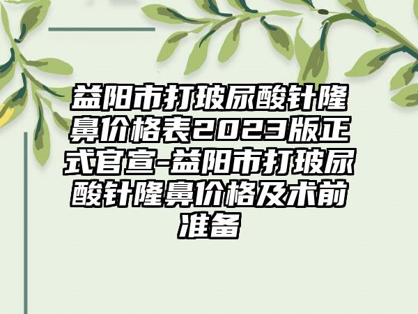 益阳市打玻尿酸针隆鼻价格表2023版正式官宣-益阳市打玻尿酸针隆鼻价格及术前准备