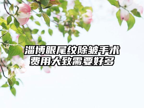 淄博眼尾纹除皱手术费用大致需要好多