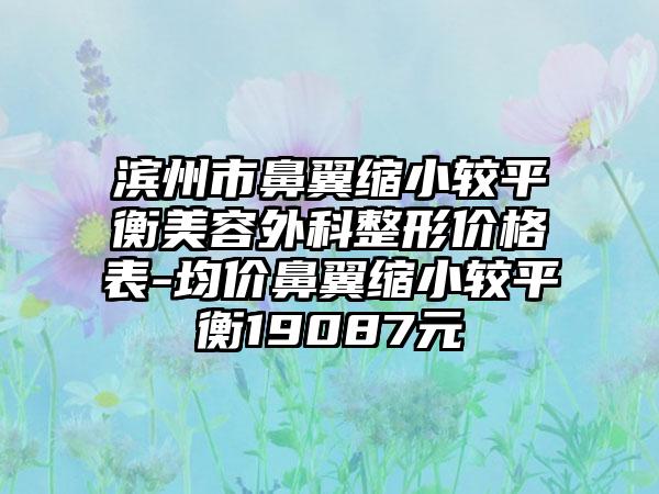 滨州市鼻翼缩小较平衡美容外科整形价格表-均价鼻翼缩小较平衡19087元