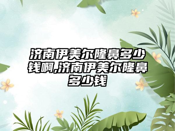 济南伊美尔隆鼻多少钱啊,济南伊美尔隆鼻多少钱