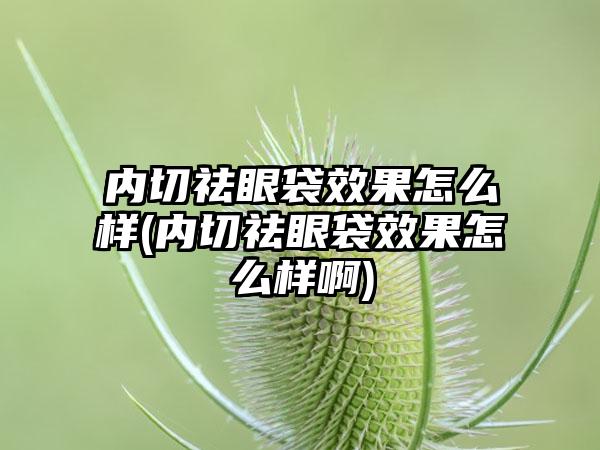 内切祛眼袋成果怎么样(内切祛眼袋成果怎么样啊)