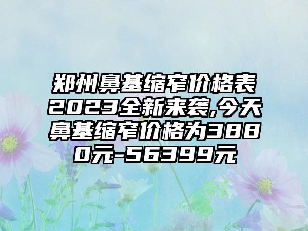 郑州鼻基缩窄价格表2023全新来袭,今天鼻基缩窄价格为3880元-56399元