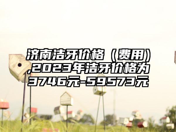 济南洁牙价格（费用）,2023年洁牙价格为3746元-59573元