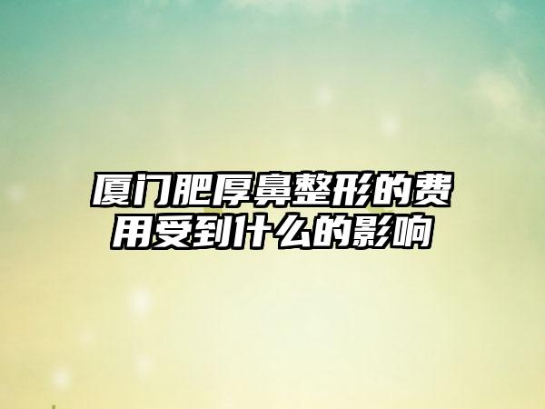厦门肥厚鼻整形的费用受到什么的影响