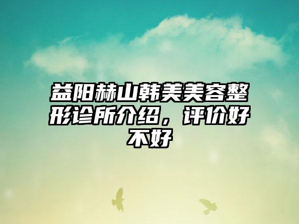 益阳赫山韩美美容整形诊所介绍，评价好不好