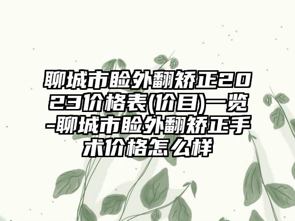 聊城市睑外翻矫正2023价格表(价目)一览-聊城市睑外翻矫正手术价格怎么样