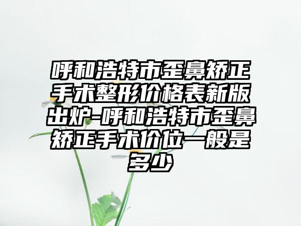 呼和浩特市歪鼻矫正手术整形价格表新版出炉-呼和浩特市歪鼻矫正手术价位一般是多少