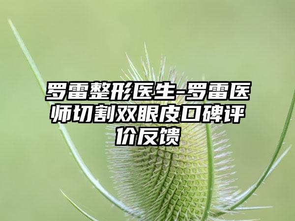 罗雷整形医生-罗雷医师切割双眼皮口碑评价反馈