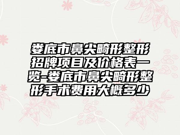 娄底市鼻尖畸形整形招牌项目及价格表一览-娄底市鼻尖畸形整形手术费用大概多少