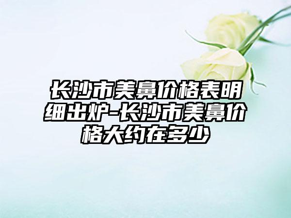 长沙市美鼻价格表明细出炉-长沙市美鼻价格大约在多少