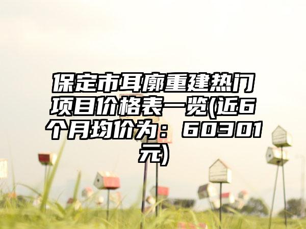保定市耳廓重建热门项目价格表一览(近6个月均价为：60301元)