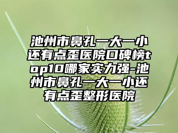 池州市鼻孔一大一小还有点歪医院口碑榜top10哪家实力强-池州市鼻孔一大一小还有点歪整形医院