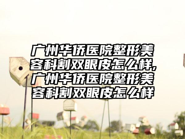广州华侨医院整形美容科割双眼皮怎么样,广州华侨医院整形美容科割双眼皮怎么样