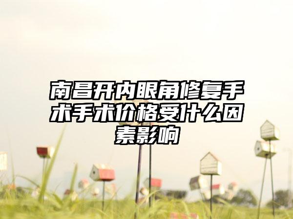 南昌开内眼角修复手术手术价格受什么因素影响