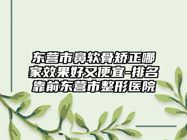 东营市鼻软骨矫正哪家成果好又便宜-排名靠前东营市整形医院