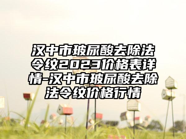 汉中市玻尿酸去除法令纹2023价格表详情-汉中市玻尿酸去除法令纹价格行情