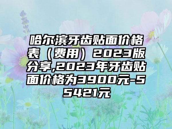 哈尔滨牙齿贴面价格表（费用）2023版分享,2023年牙齿贴面价格为3900元-55421元
