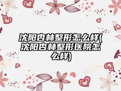 沈阳杏林整形怎么样(沈阳杏林整形医院怎么样)