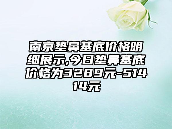 南京垫鼻基底价格明细展示,今日垫鼻基底价格为3289元-51414元
