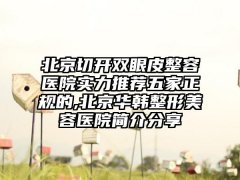 北京切开双眼皮整容医院实力推荐五家正规的,北京华韩整形美容医院简介分享
