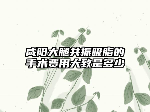 咸阳大腿共振吸脂的手术费用大致是多少