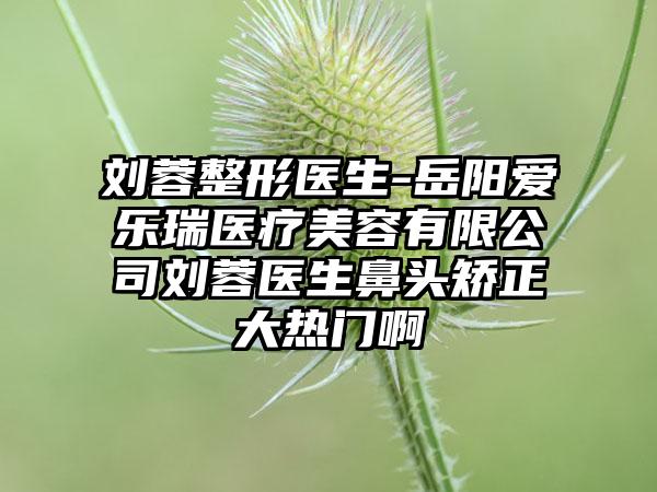 刘蓉整形医生-岳阳爱乐瑞医疗美容有限公司刘蓉医生鼻头矫正大热门啊