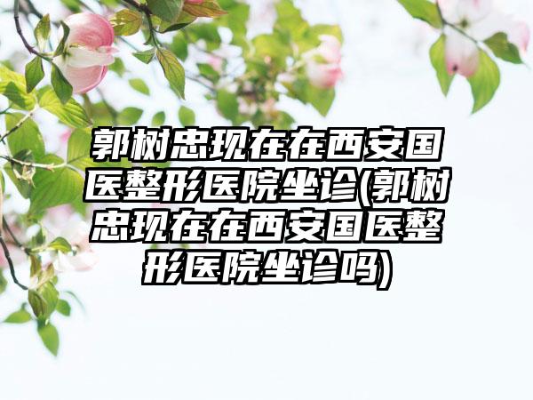 郭树忠现在在西安国医整形医院坐诊(郭树忠现在在西安国医整形医院坐诊吗)