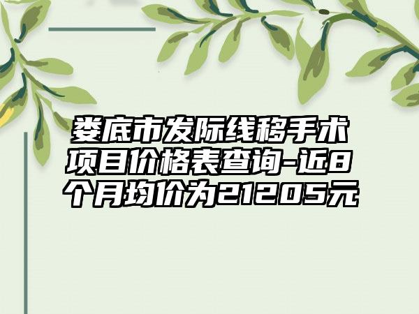 娄底市发际线移手术项目价格表查询-近8个月均价为21205元